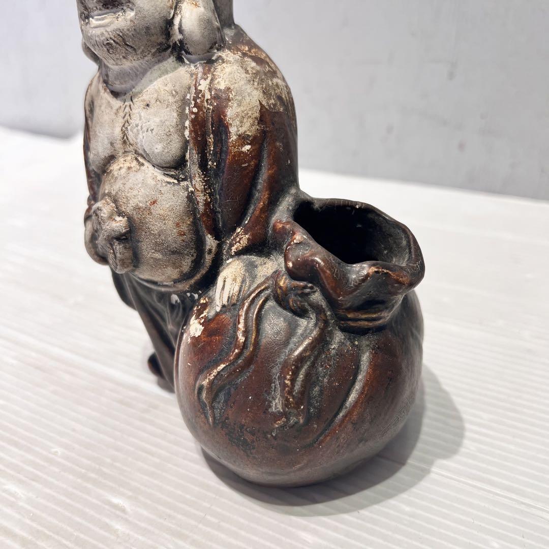 陶器製 古美術　布袋様　陶器置物　九谷焼　陶名あり　七福神