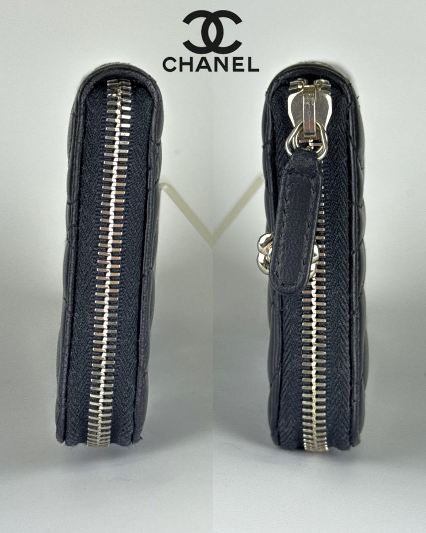 CHANEL シャネル カメリアエンボス ラムスキン ラウンド
