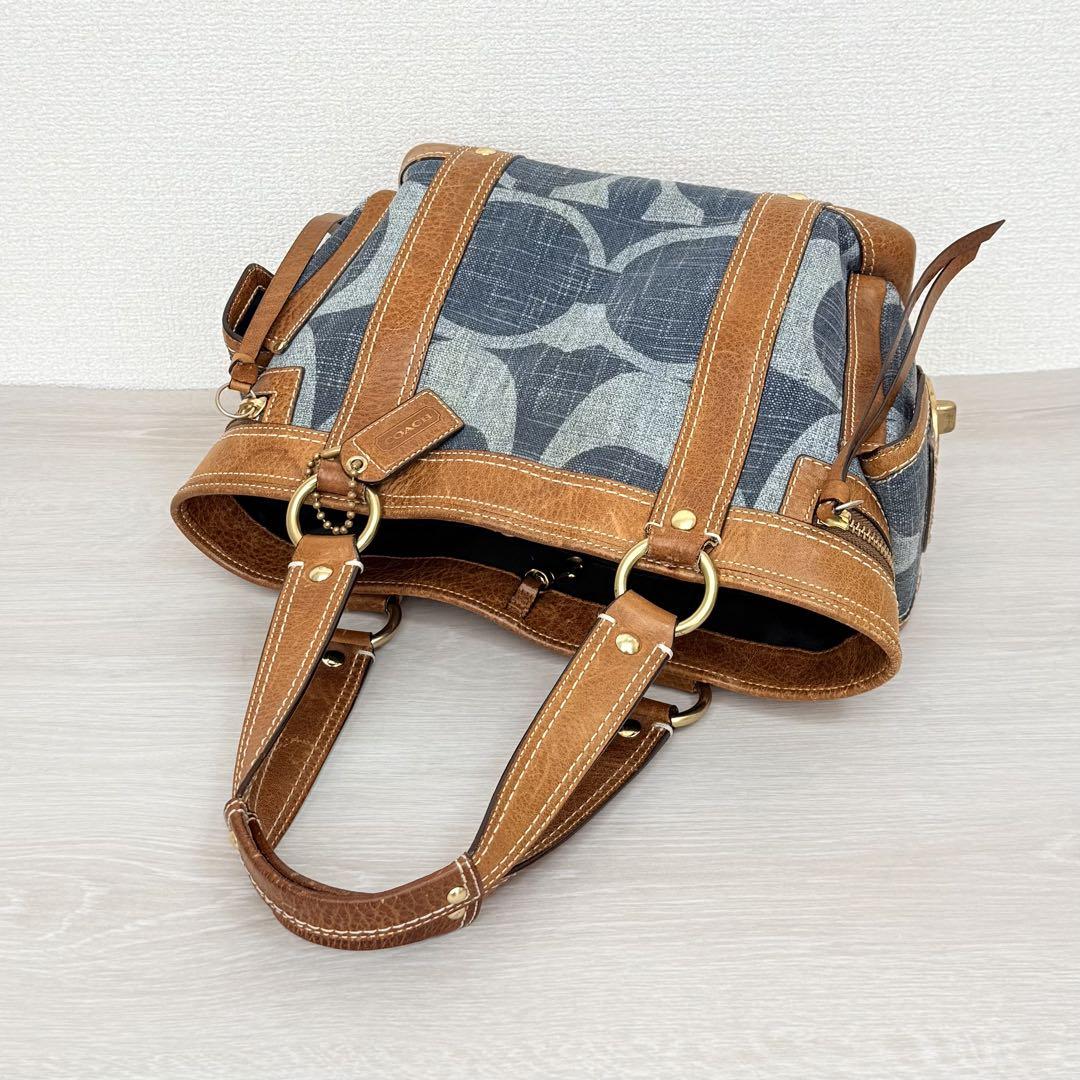 バッグ Coach Denim Tonal Signature Satchel Bag Coach Denim Tonal Signature Satchel Bag - メルカリ