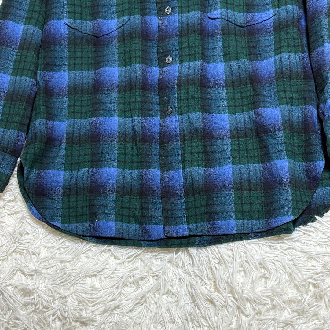 70s PENDLETON ネルシャツ USA製 サイズ17 オンブレチェック