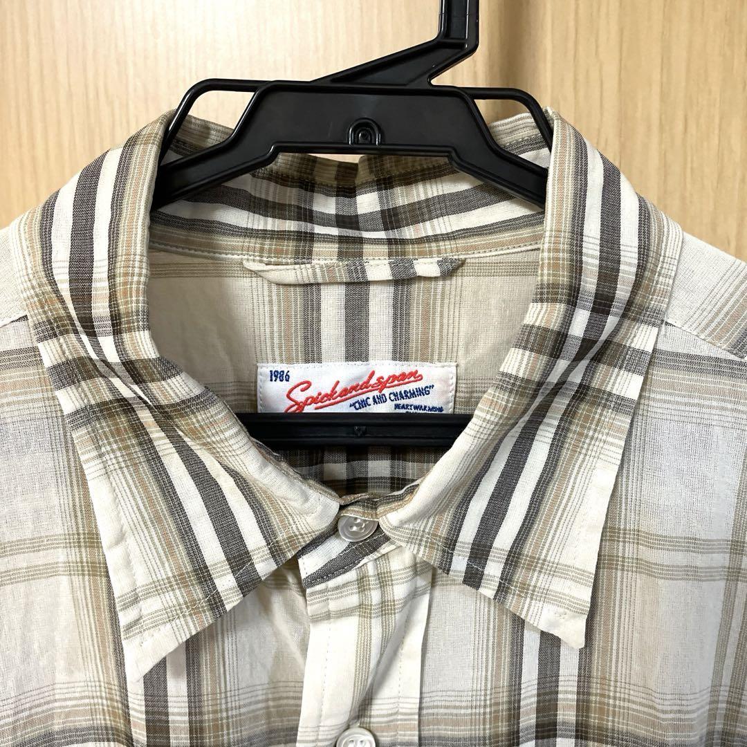 スピックアンドスパンコットンボイルチェックシャツ+タンクトップセット Spick＆Span ブラウス シャツ 「WEB限定追加」コットンボイル