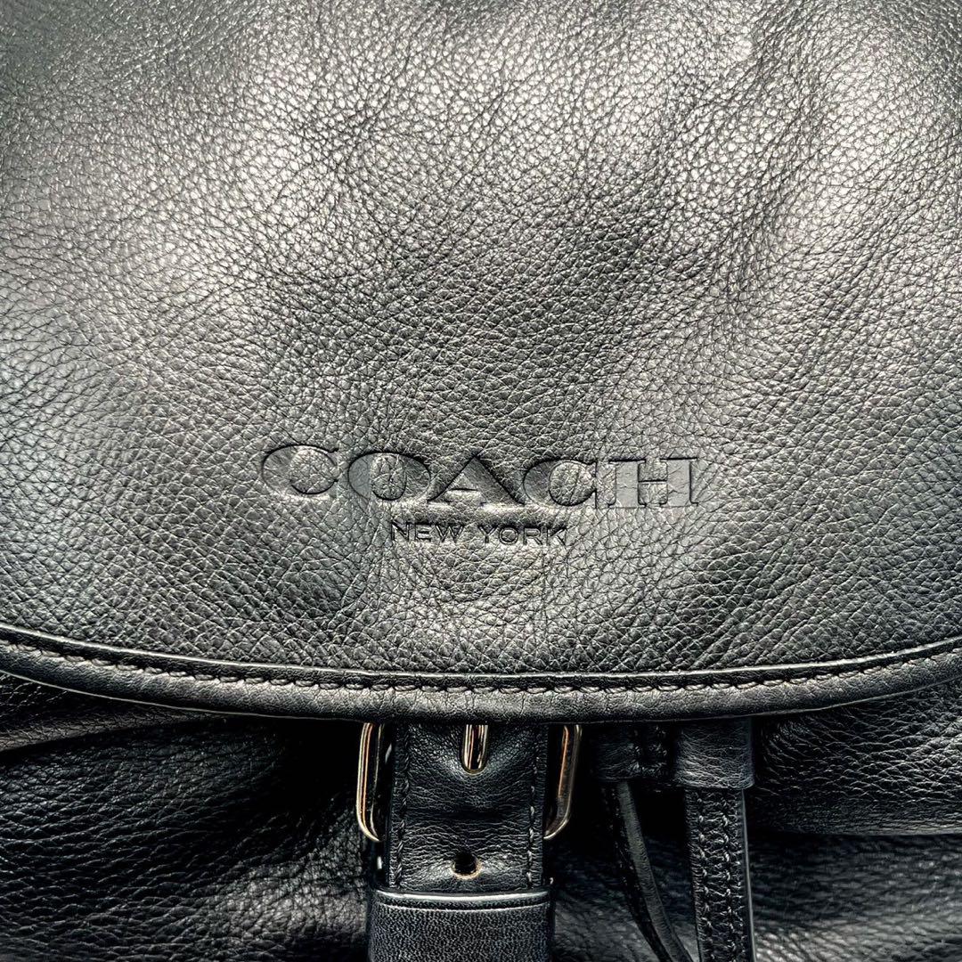 希少✨ COACH コーチ レザー バックパック リュック 本革 ブラック 黒