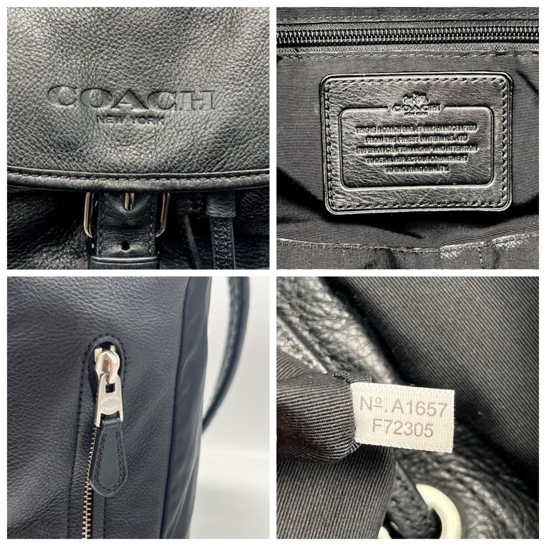 希少✨ COACH コーチ レザー バックパック リュック 本革 ブラック 黒
