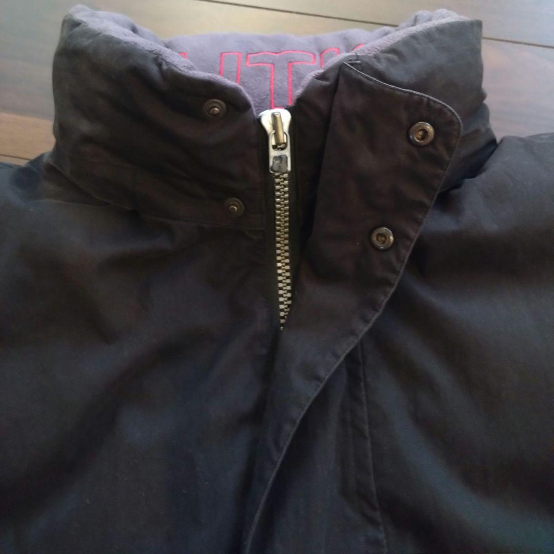 90s nautica ダウンジャケット ボーダー ブラック　刺繍