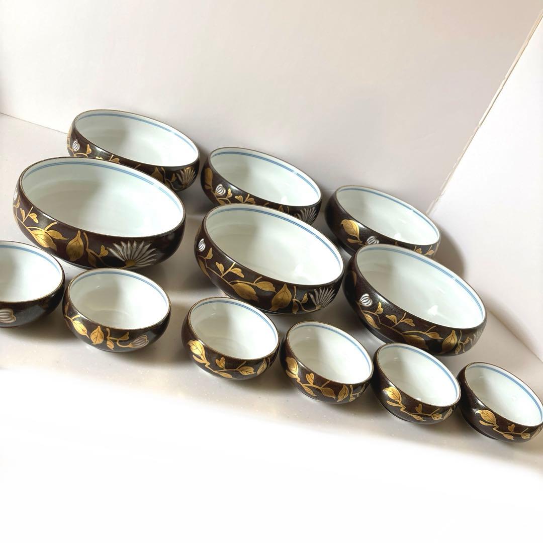 錦右ェ門？　有田焼？　和食器　柄　金彩　鉢　小鉢　煮物鉢　大小6客セット