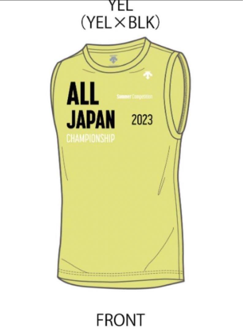 デサント インターハイ バレーボール Tシャツ イエロー Lかるい/わたり専用
