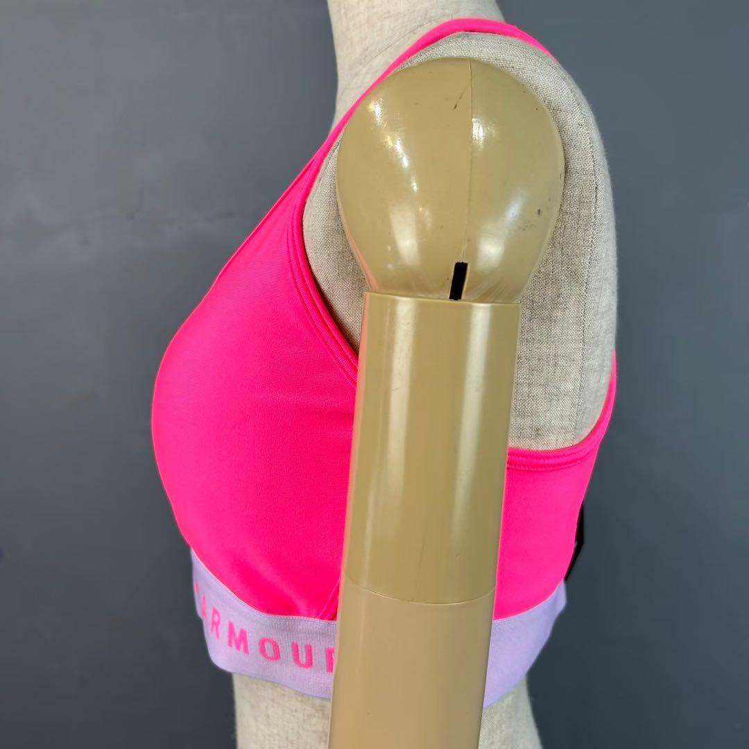 値下げ　アンダーアーマー　コーラルピンク　120㎝　美品 新品 アンダーアーマー ミッド クロスバックブラ ピンク