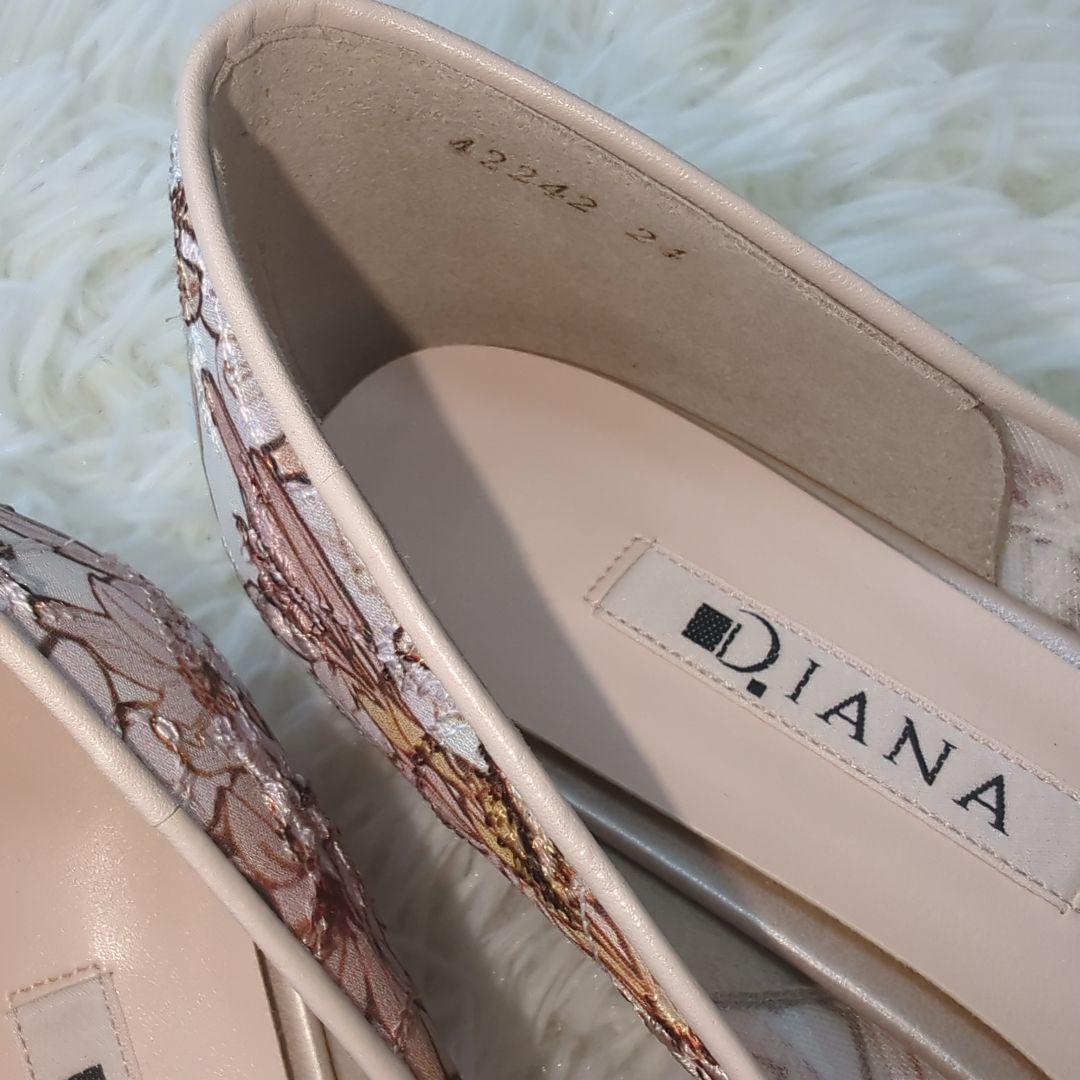 美品　 DIANA ダイアナ 絵画シリーズ ミュシャ パンプス ローヒール　24