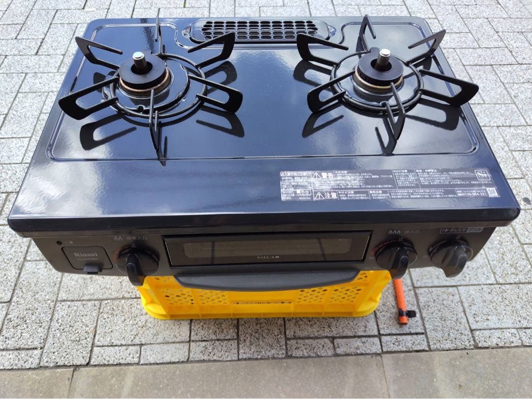 LPガス 美品 リンナイ ガスコンロ ガスホース付 KGK34BKL 2021 - 通販