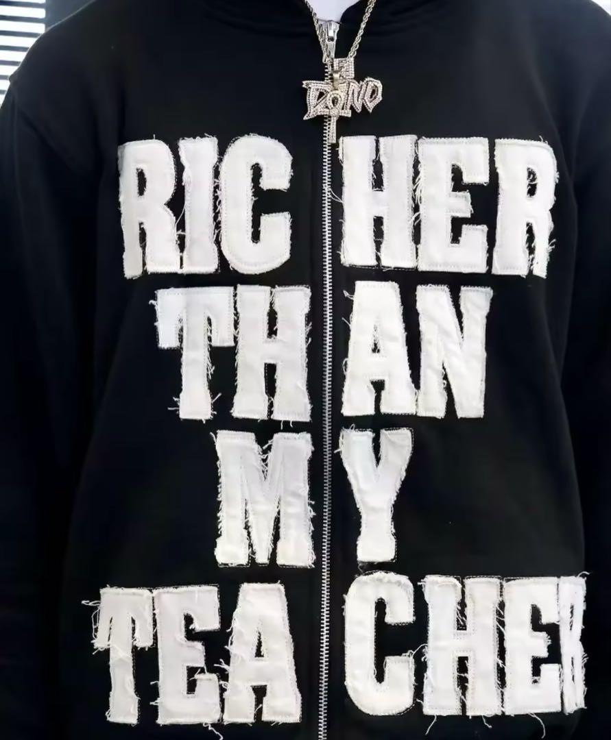 トップス RICHER THAN MY TEACHER foodie Black