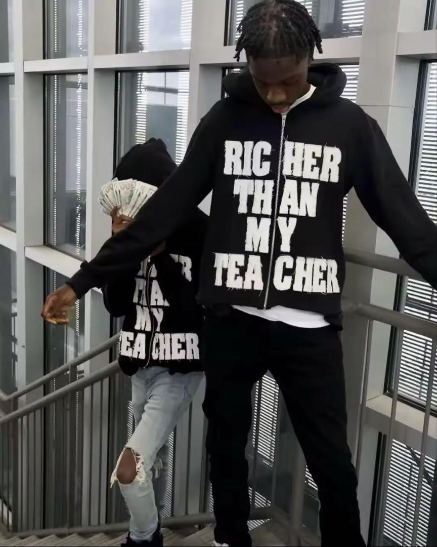 トップス RICHER THAN MY TEACHER foodie Black
