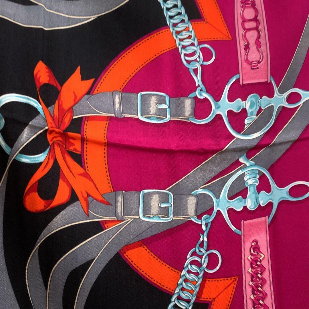 ☆2023年☆HERMES カレ140 カシミヤ スカーフ 朝の散歩 0761s