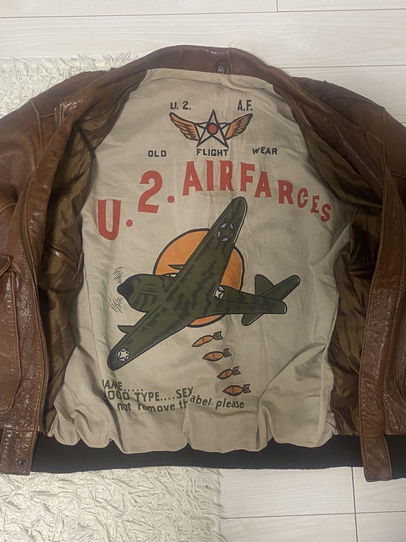 フライトジャケット A-2 短丈 vintage ブラウン[概要欄必読]