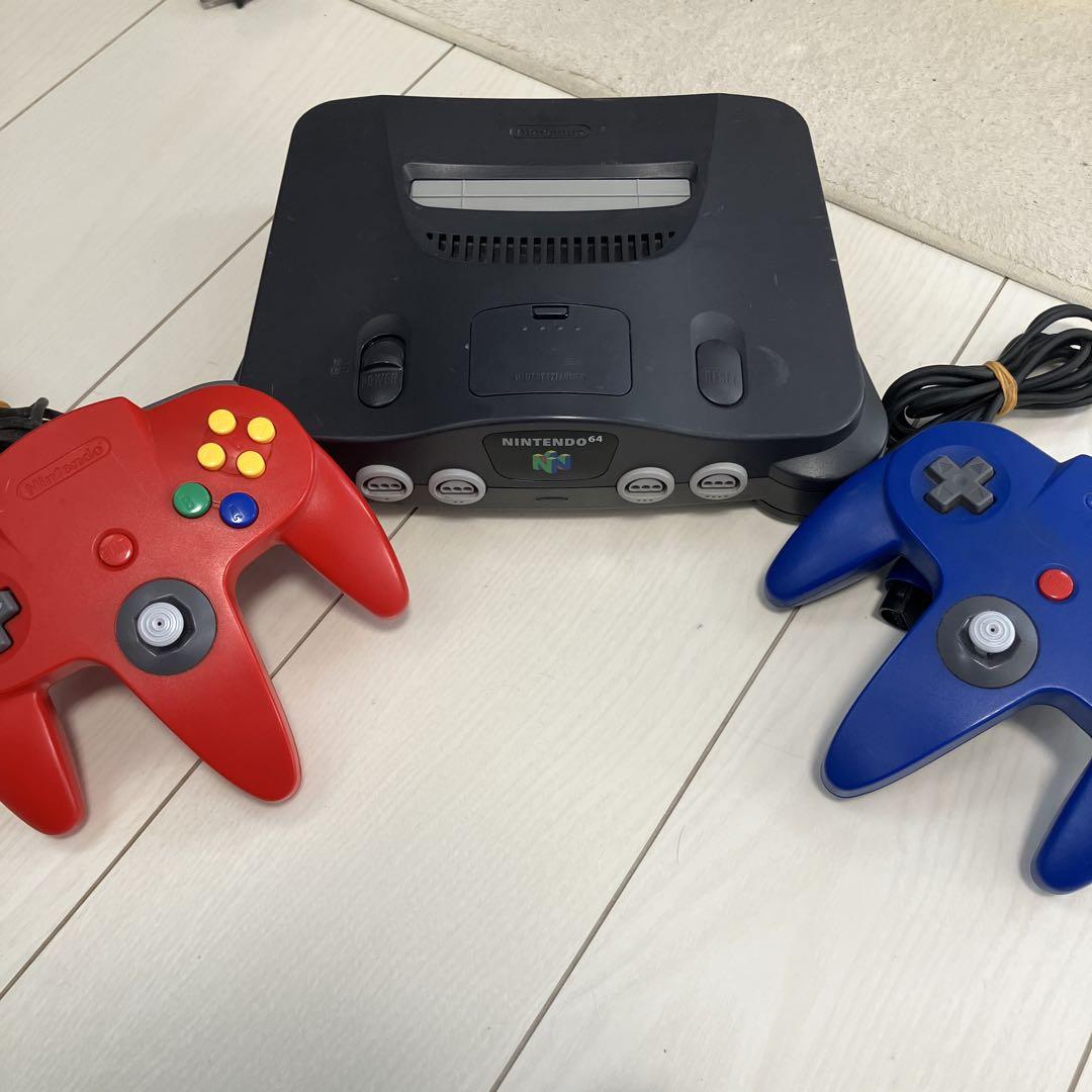 NINTENDO64 本体 赤青コントローラーセット - メルカリ