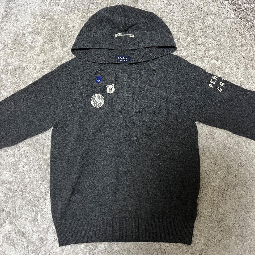 美品 PEARLY GATES パーリーゲイツ ニット パーカー カシミヤ混 1 完璧
