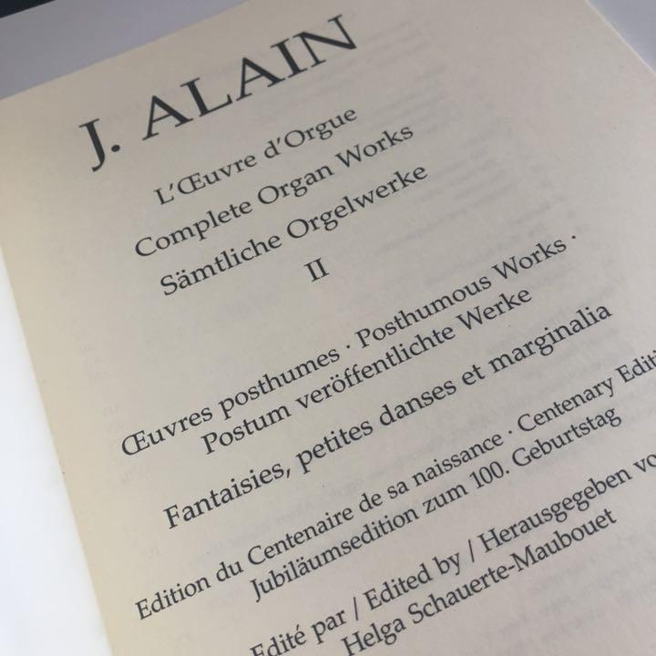 パイプオルガン楽譜、JAN ALAIN ベーレンライター第2巻