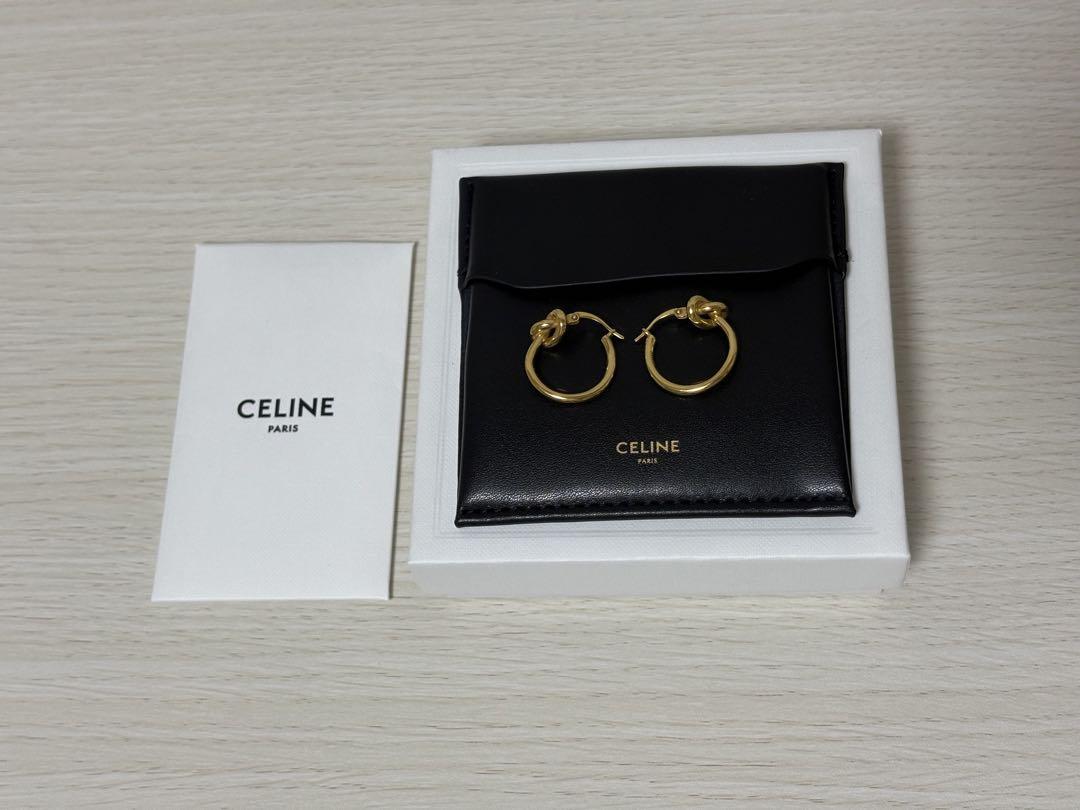 CELINE ノット スモールフープ　ゴールド