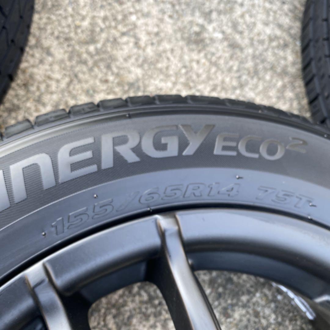 ◇中古再塗装アルミ+新品ハンコック155/65R14セット　タント