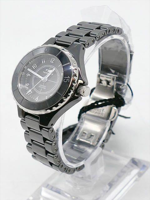 [3343]　未使用　＊テクノス＊　レディース腕時計　T7755　黒