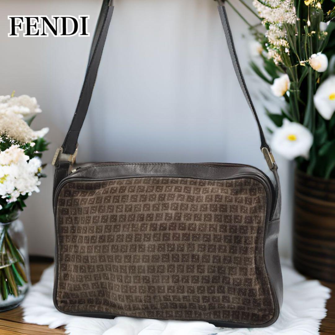 【希少品】FENDI ショルダーバッグ ズッキーノ スエード ビンテージ