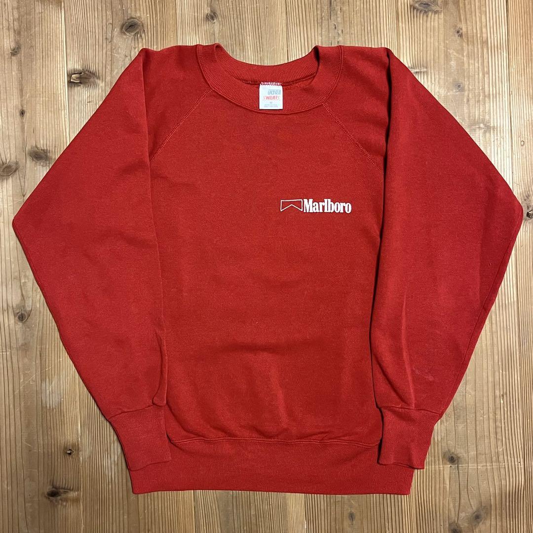 90s Marlboro スウェット USA製 赤 Mサイズ ワンポイントロゴ