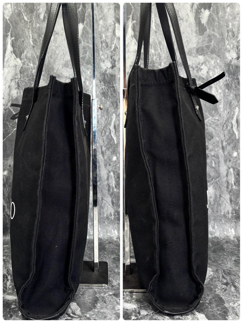 現行✨JIMMY CHOO 256 トートバッグ キャンバス スタッズ ロゴ 黒