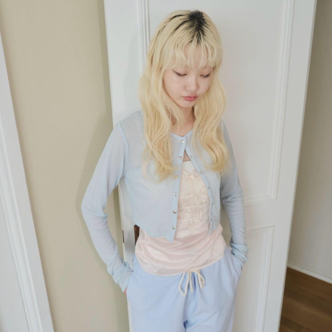 Smyeon カーディガン Long sleeve sheer cardigan/ロング