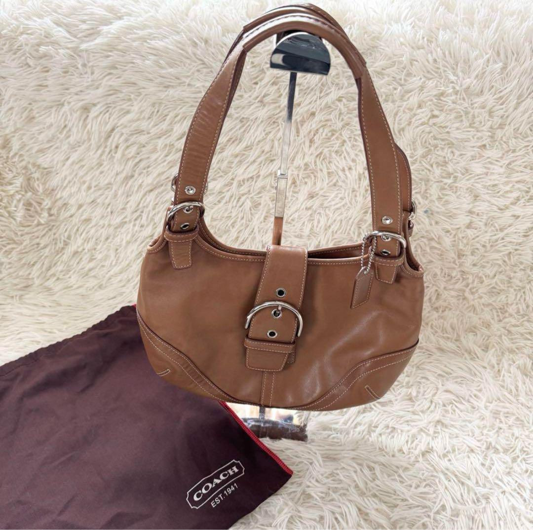 COACH コーチ ソーホー オールレザー 本革 ハンドバッグ　バック　ブラウン COACH コーチ ソーホー ワンショルダー ハンドバッグ ブラウン