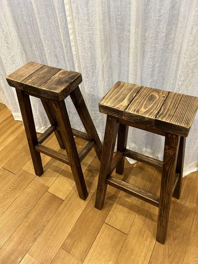 masaky　オーダー品　角いす2脚セット天板140×250 高さ610