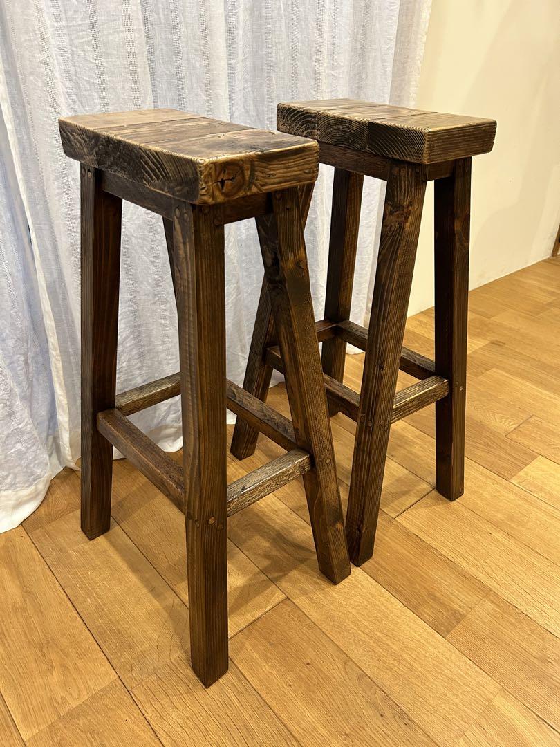 masaky　オーダー品　角いす2脚セット天板140×250 高さ610