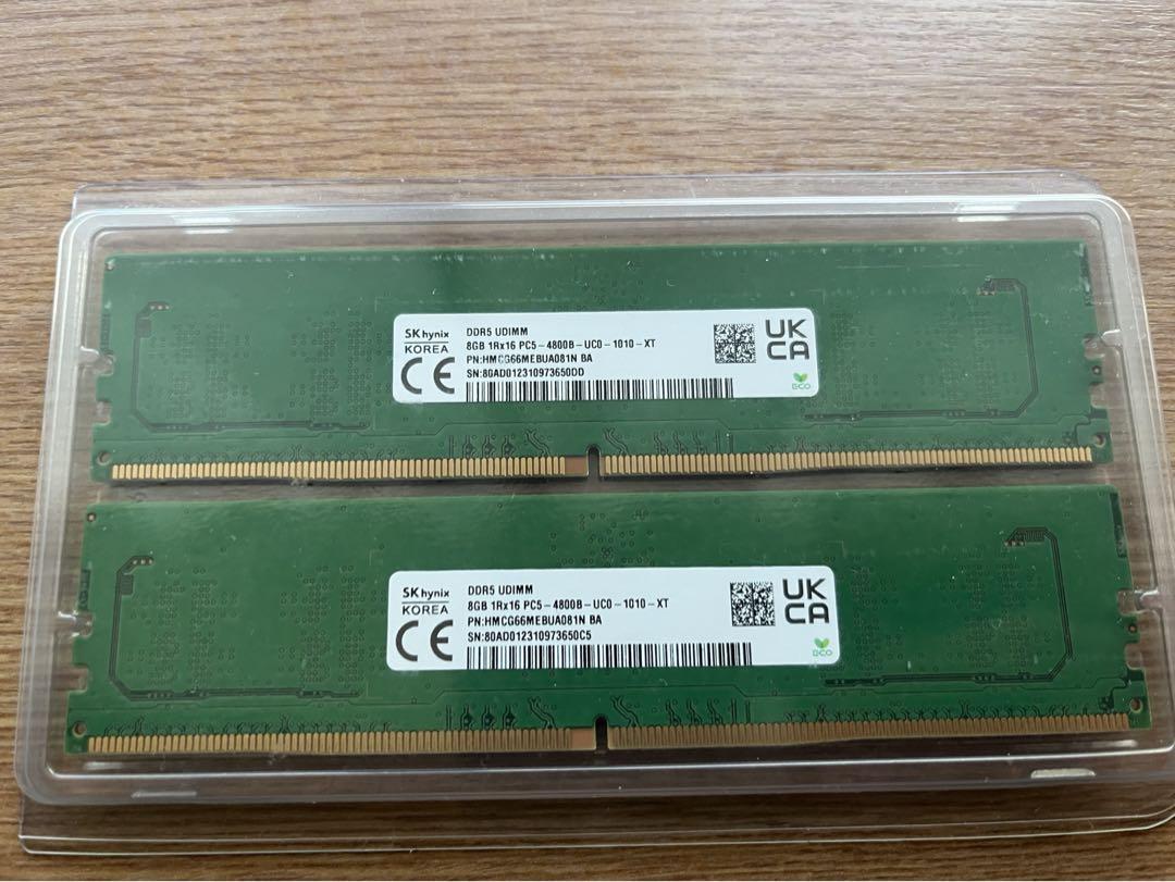 SK hynix DDR5 UDIMMメモリ 8GB×2 4800MHz