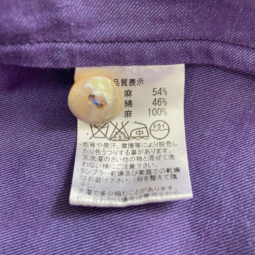 【シエスタ】パラスパレス　コットンリネン　ロングジャケット　パープル