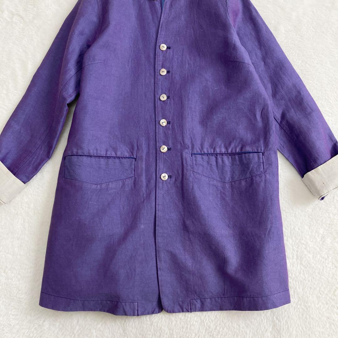 【シエスタ】パラスパレス　コットンリネン　ロングジャケット　パープル