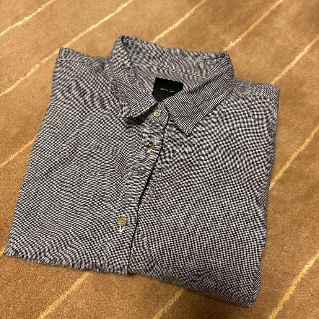 Spick and Span 《追加》80リネンカシュクールビッグシャツ