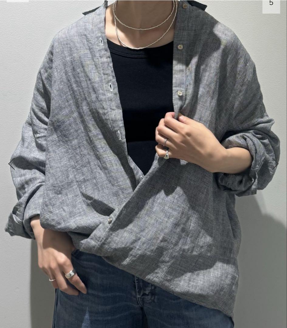 Spick and Span 《追加》80リネンカシュクールビッグシャツ