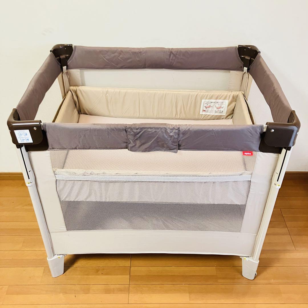 【美品・匿名配送】Apricaアップリカ ココネルエアー ベビーベッド ココア