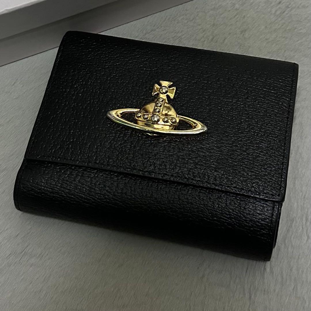 Vivienne westwood オーブロゴ 折り財布 ガマ口 ブラックVivienne Westwood