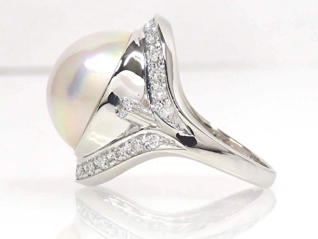 TASAKI タサキ Pt900 マベパール ダイヤモンド0.36ct リング