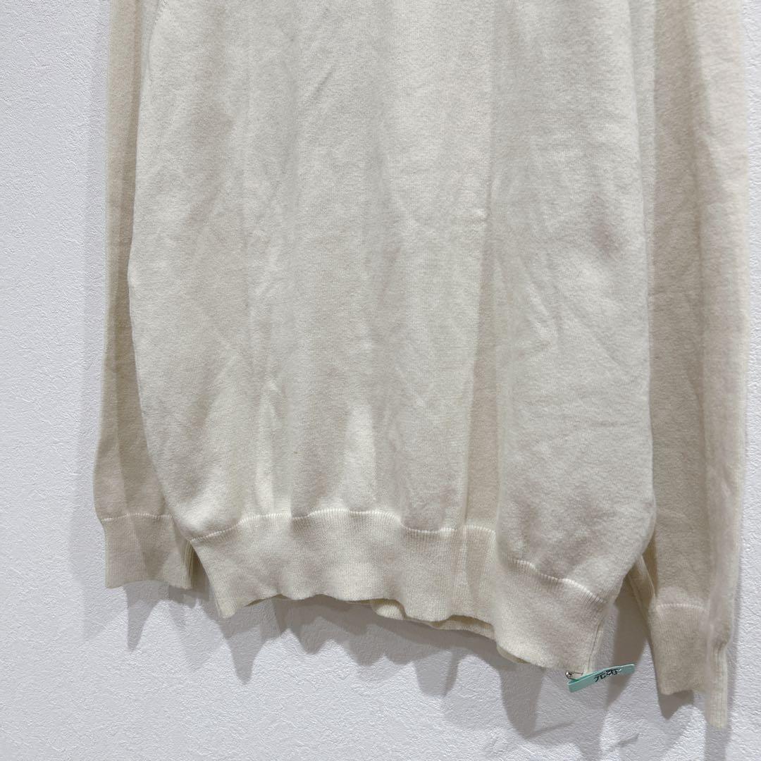 パーリーゲイツ 白 タートルネック ニット セーター ワンポイント 長袖