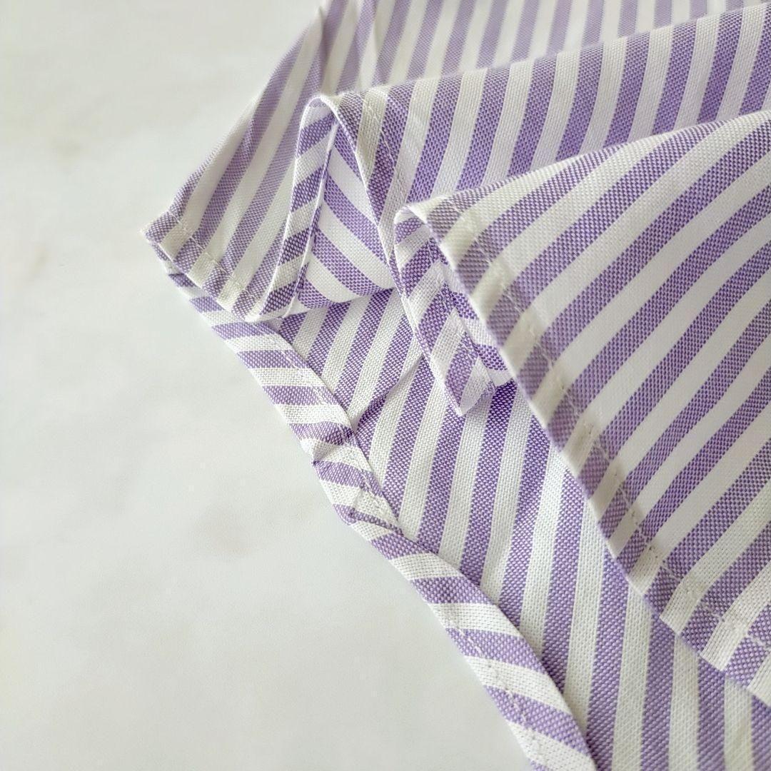 超美品　ラルフローレン　ストライプ　長袖シャツ　ポニー刺繍　ブルー系