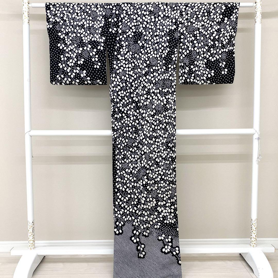 K0341 美品 袷 逸品 粋 絞り 正絹 訪問着