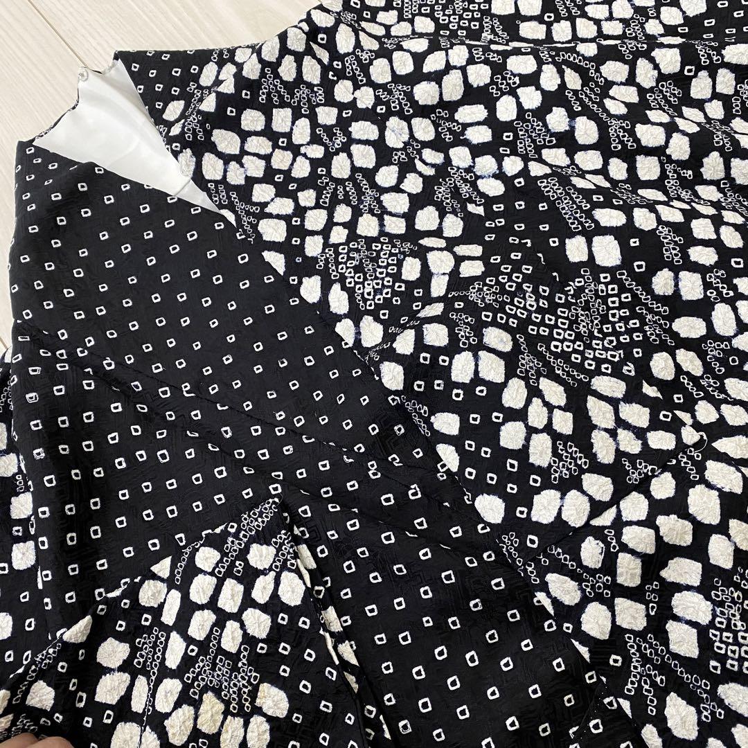 K0341 美品 袷 逸品 粋 絞り 正絹 訪問着
