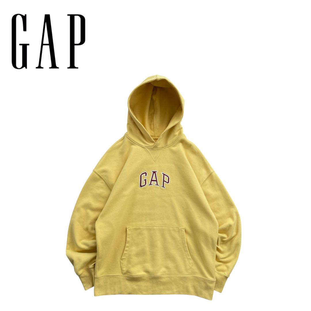 【美品】GAPギャップ 00s~ ロゴ刺繍 パーカー フーディー oldgap