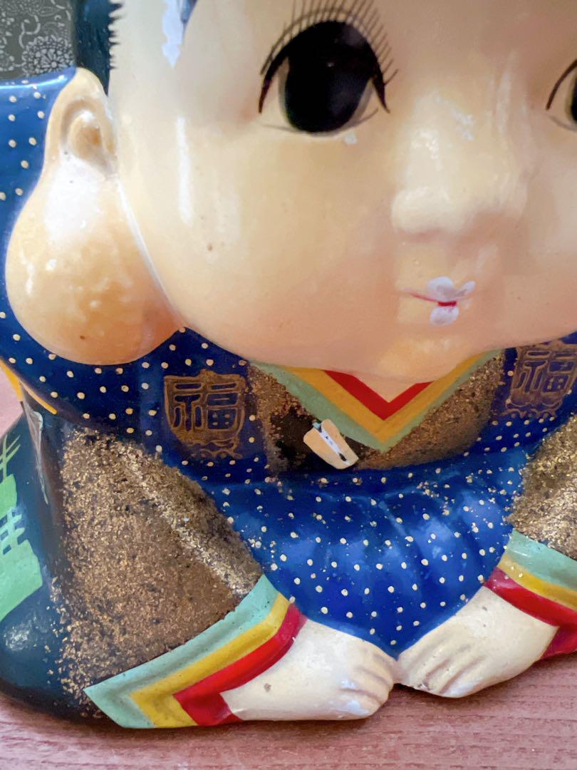 福助人形 陶器の貯金箱 福助貯金箱 昭和レトロ 縁起物 骨董品