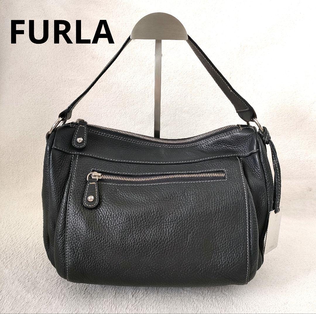 FURLA フルラ ワンショルダー ハンドバッグ 黒 本革