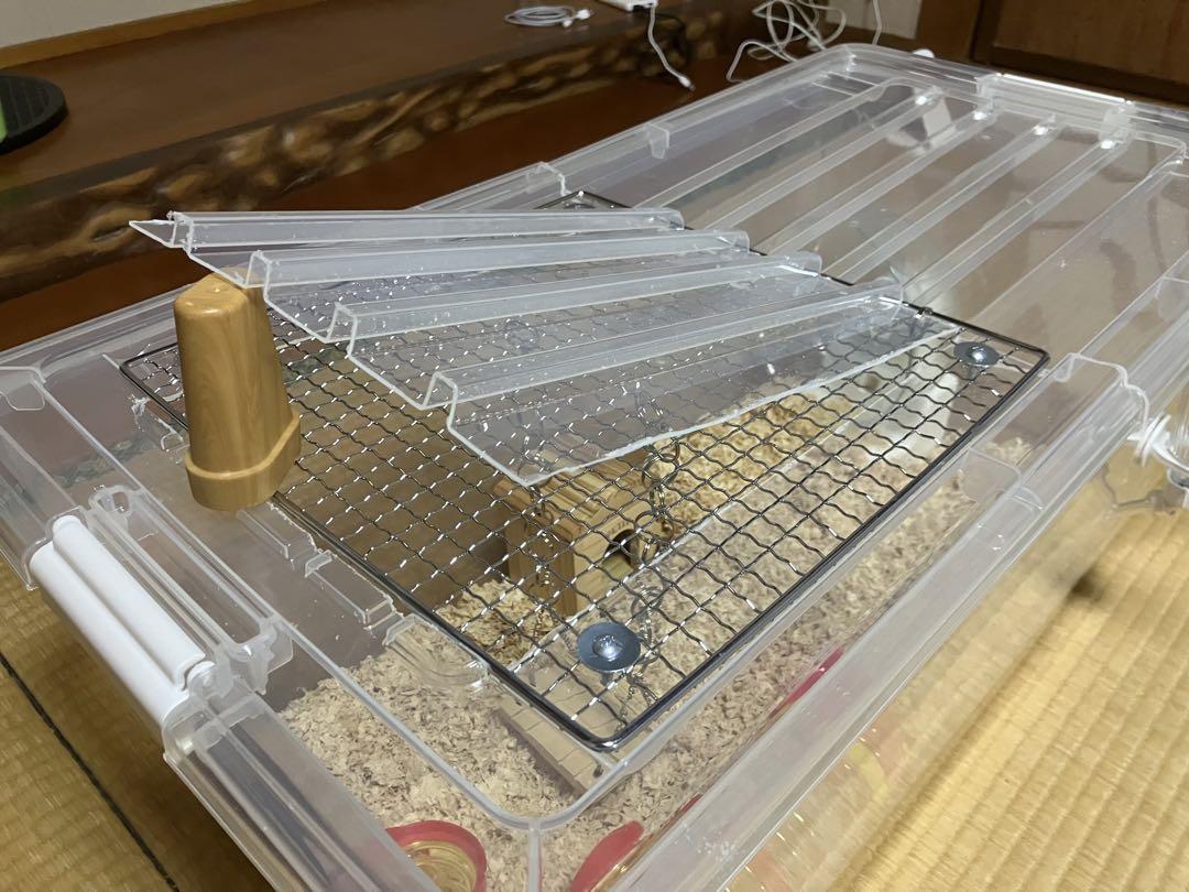 【積み重ねOK】ハムスター用ケージ×2個セット 【手作り】給水ボトル付
