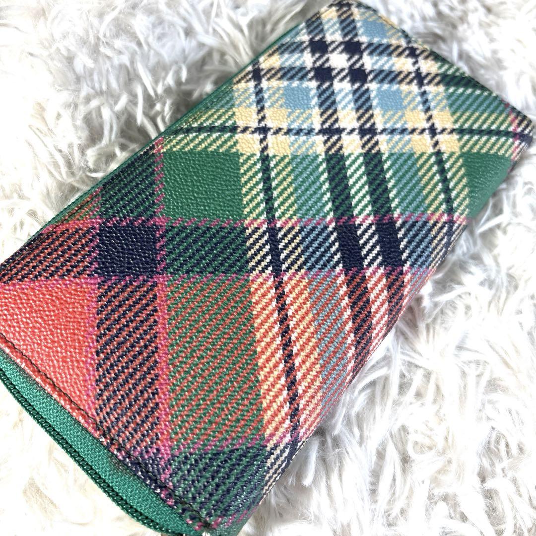 【美品‼︎】ヴィヴィアンウエストウッド チェック ラウンドファスナー 長財布