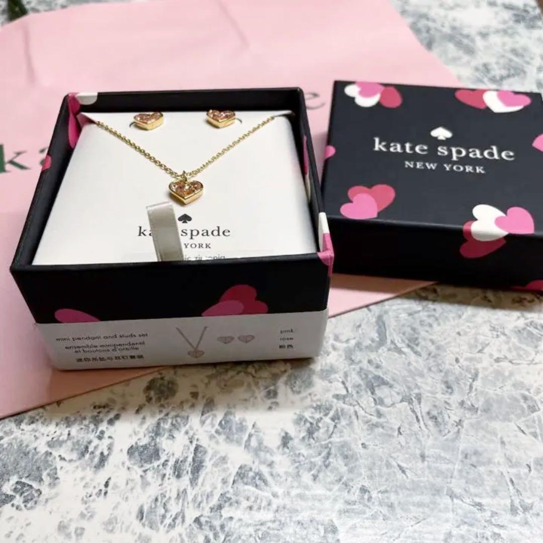 HOTお得 新品未使用 kate spade ハート ネックレス&ピアス セット