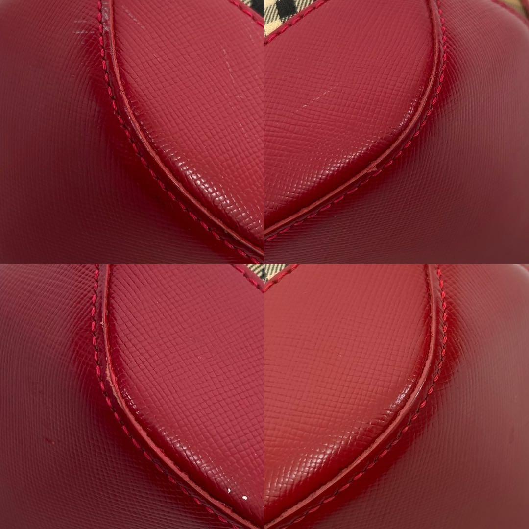 訳あり美品】バーバリー ワンハンドバッグ ノバチェック レザー 手提げ