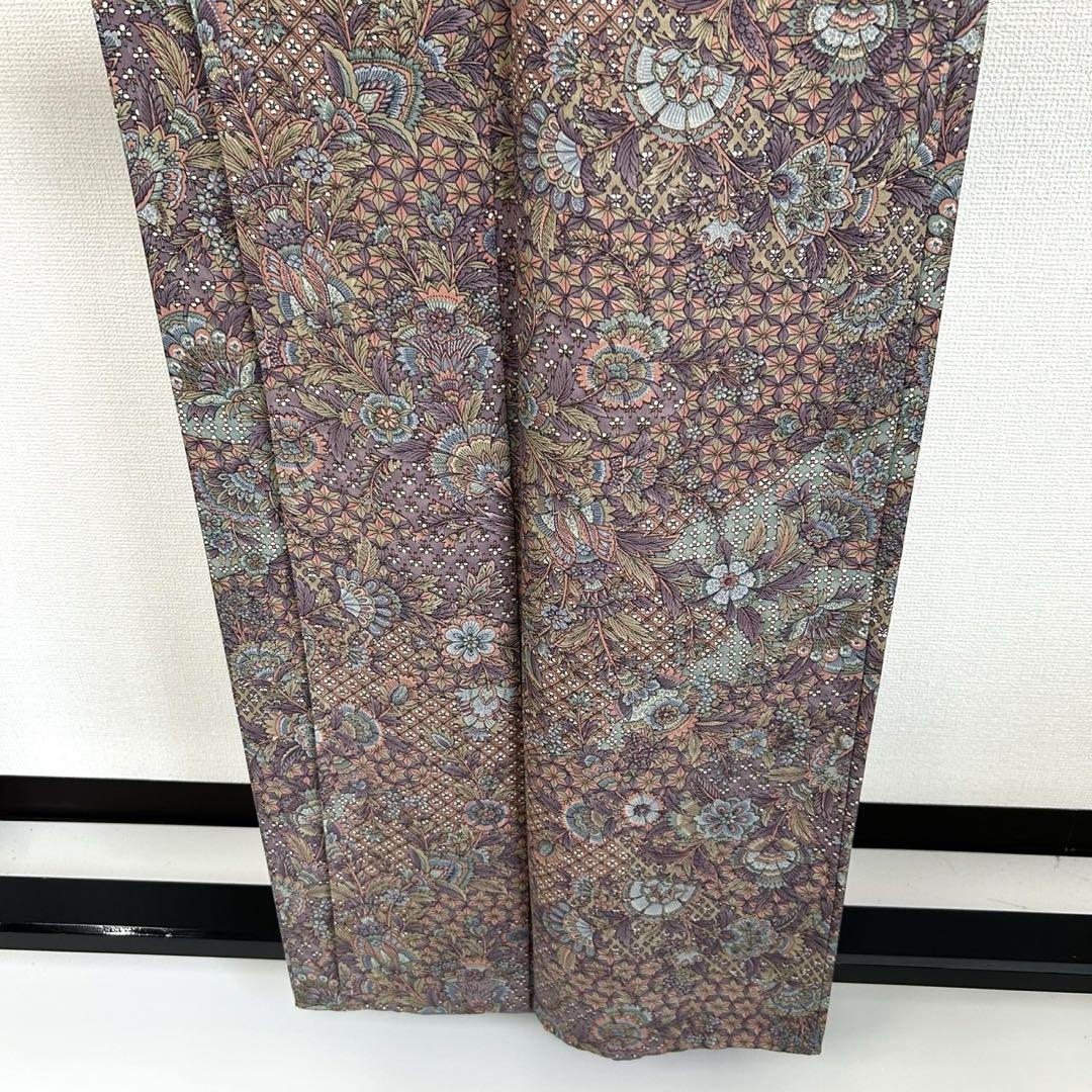 更紗 小紋 正絹 素敵な花のデザイン 着物 T-7768 - メルカリ